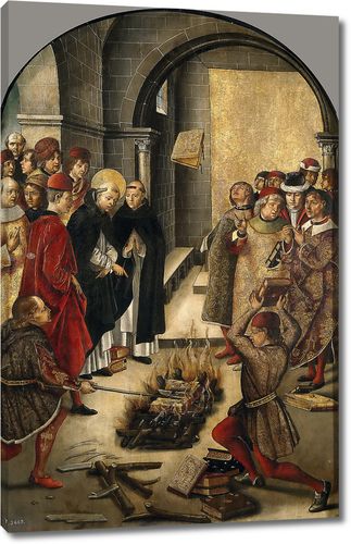 Святой Доминик сжигает книги еретиков