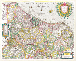 Карта Нидерландов Генрикуса Хондиуса