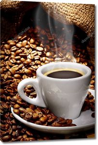 Чашка кофе в зернах