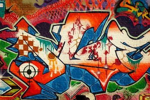 Граффити на кирпичной стене