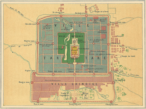 Редкий план Пекина, Гравюра Эрхарда 1872