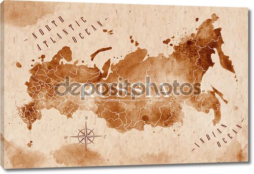 Карта России в старом стиле