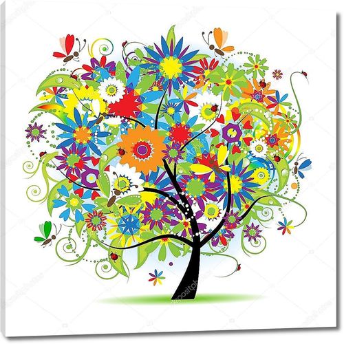 Цветочное круглое дерево