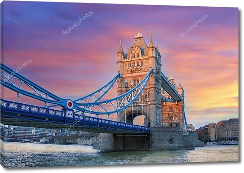 Тауэрский мост вечером, Лондон, Англия, Великобритания