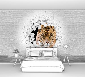Леопард из пролома в стене