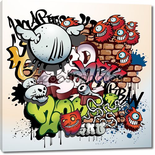 Элементы граффити с буквами и рожицами