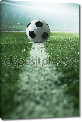 футбольное поле с футбольный мяч и линии