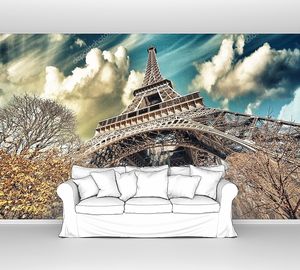 Прекрасная видом Эйфелевой башни и зимний растительности - Париж