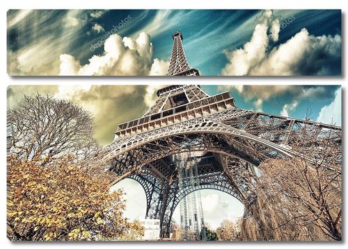 Прекрасная видом Эйфелевой башни и зимний растительности - Париж