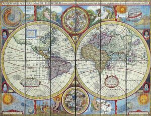 Старинная карта полушарий