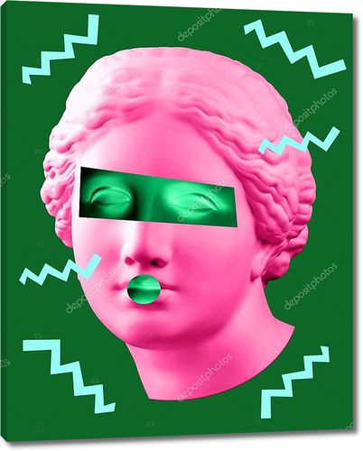 Зелено-розовая голова Венеры Милосской
