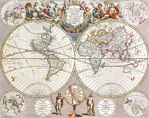 Карта мира Джона Сенея  1721