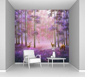 Лес фиолетовым светом