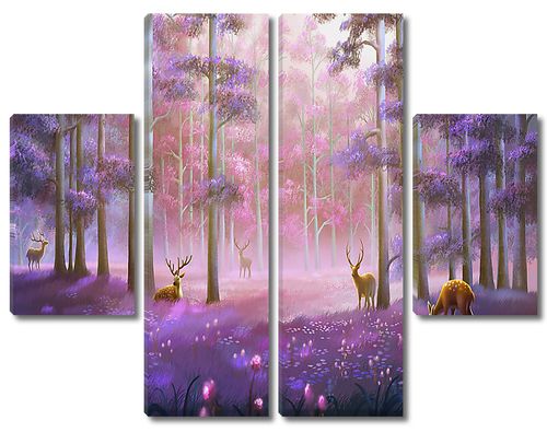 Лес фиолетовым светом