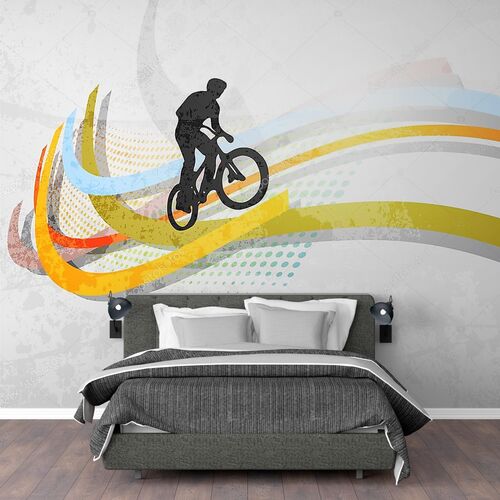 Векторная иллюстрация велосипедиста BMX на радуге
Векторная иллюстрация велосипедиста BMX на радуге