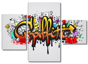 Graffiti characters composition print