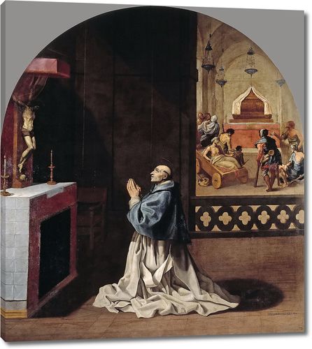 Отец Бернард молится в монастыре