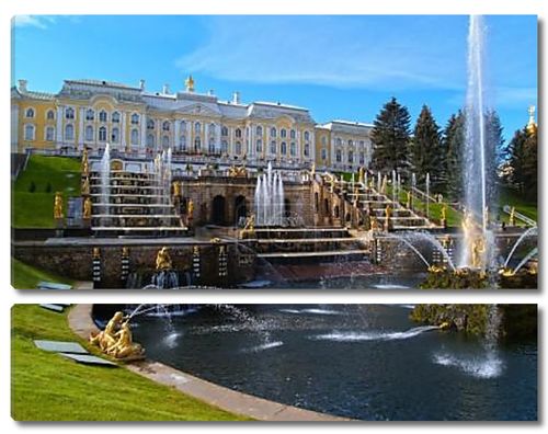 Большой дворец и большой Каскад в Петергофе, Россия
