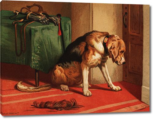Неизвестность (1877) сэра Эдвина Ландсира, викторианского мастифа-ищейки, ожидающего