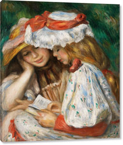 Две девочки читают