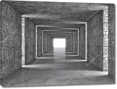 Абстрактный тоннель серого кирпича