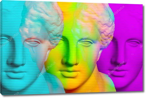 Коллаж с тремя красочными бюстами Венеры