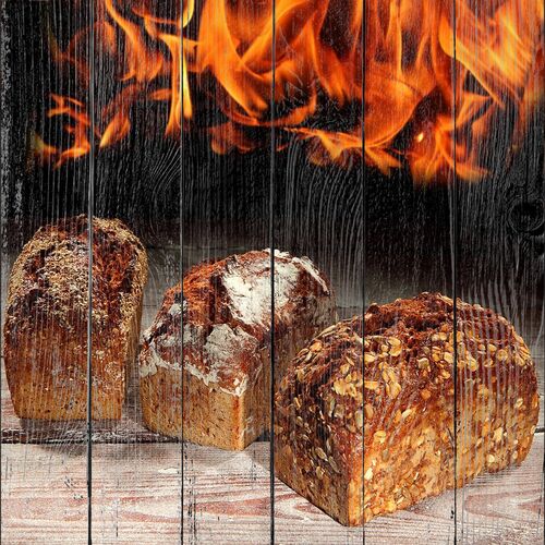 Зерновой хлеб рядом с огнем
