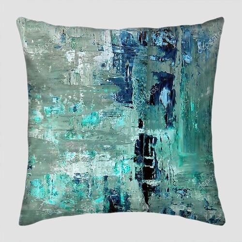 Blue and Turquoise Abstract Art Painting