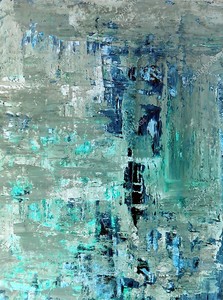 Blue and Turquoise Abstract Art Painting