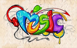 Надпись Музыка в стиле граффити