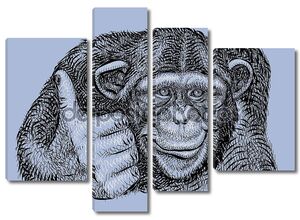 Шимпанзе рисования векторных