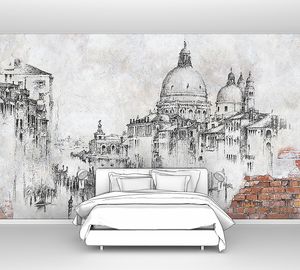 Венеция, гравюра на кирпичной стене
