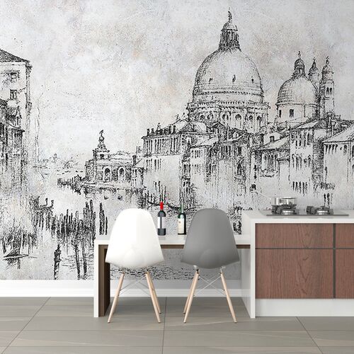 Венеция, гравюра на кирпичной стене