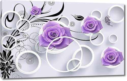 Фиолетовые розочки с бабочками