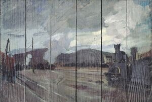 Моне Клод. Железнодорожный вокзал в Аржантее, 1872