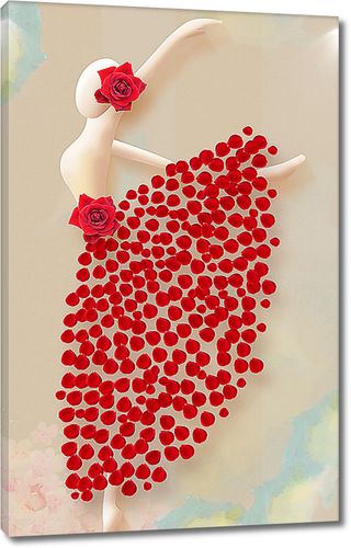 Статуэтка танцовщицы в платье из лепестков роз