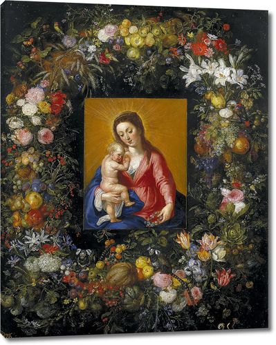 Мадонна с Младенцем в цветочной гирлянде