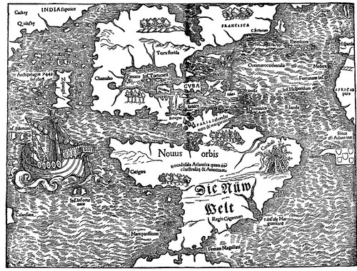 Новые острова, Америка до Колумба, Гравюра 1545 года