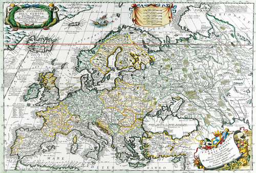 Карта Европы Винченцо Коронелли 1690