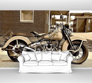 Фото сепия старого мотоцикла