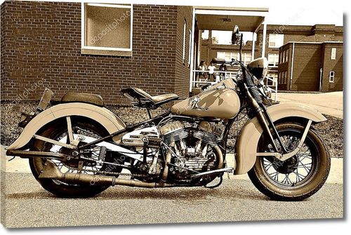 Фото сепия старого мотоцикла