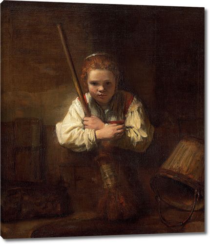 Мастерская Рембрандта (возможно, Карел Фабрициус). Девушка с метлой