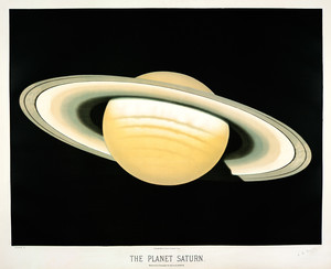 Планета Сатурн с астрономических рисунков Трувело