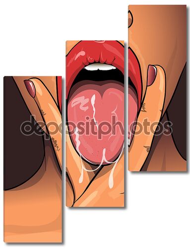 Женщина с сексуальным ртом