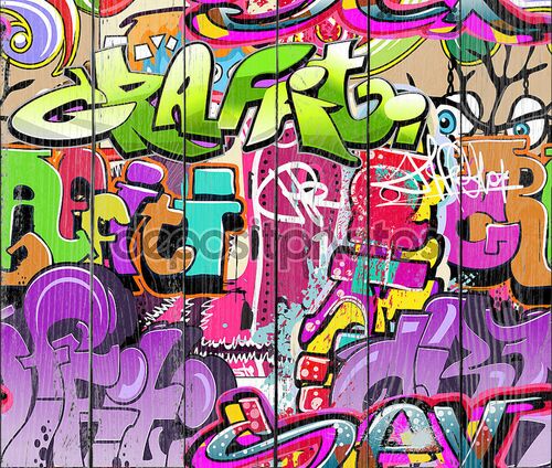 Стена с ярким граффити