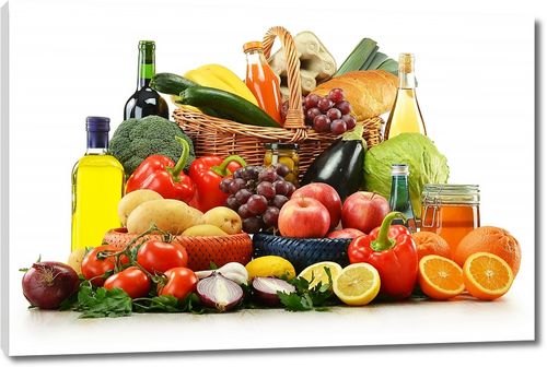 Корзина с фруктами и овощами