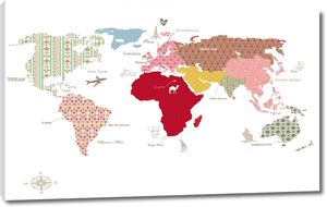 Карта мира с паттернами
