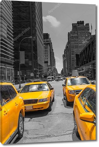 Таймс-Сквер нью-йоркский дневной свет желтого такси