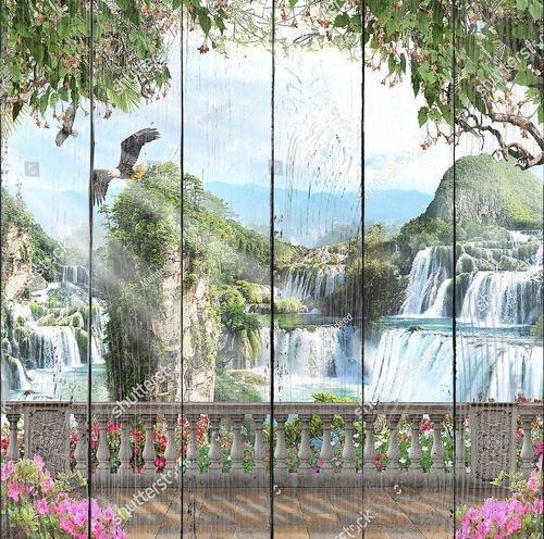 Вид на орла и водопады с террасы