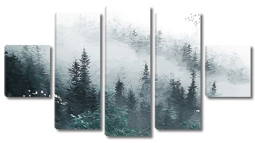 Склоны гор в тумане
